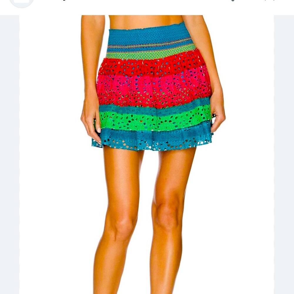 Alice and Olivia Tiered Skirt in Cabo Multi Stripe